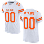 Custom White Orange-Gray Mesh Authentic Football Jersey