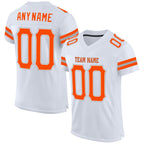 Custom White Orange-Gray Mesh Authentic Football Jersey photo 1