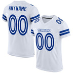 Custom White White-Royal Mesh Authentic Football Jersey photo 1