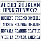 Custom White Navy-White Mesh Authentic Football Jersey photo 2