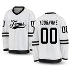 Custom White Black Hockey Jersey