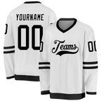 Custom White Black Hockey Jersey photo 1