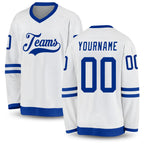 Custom White Royal Hockey Jersey