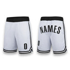 Custom White Black Authentic Throwback Basketball Shorts