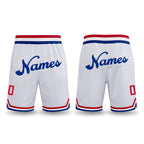 Custom White Royal Authentic Throwback Basketball Shorts