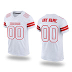 Custom White White-Red Mesh Authentic Football Jersey