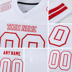 Custom White White-Red Mesh Authentic Football Jersey detail