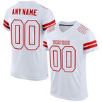 Custom White White-Red Mesh Authentic Football Jersey photo 1