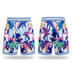 Custom White White-Light Blue 3D Pattern Design Palm Trees Authentic Basketball Shorts