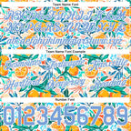 Custom White Light Blue-White 3D Pattern Design Oranges Authentic Basketball Shorts photo 2