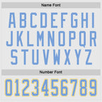 Custom White Light Blue-Gold Hockey Jersey photo 2