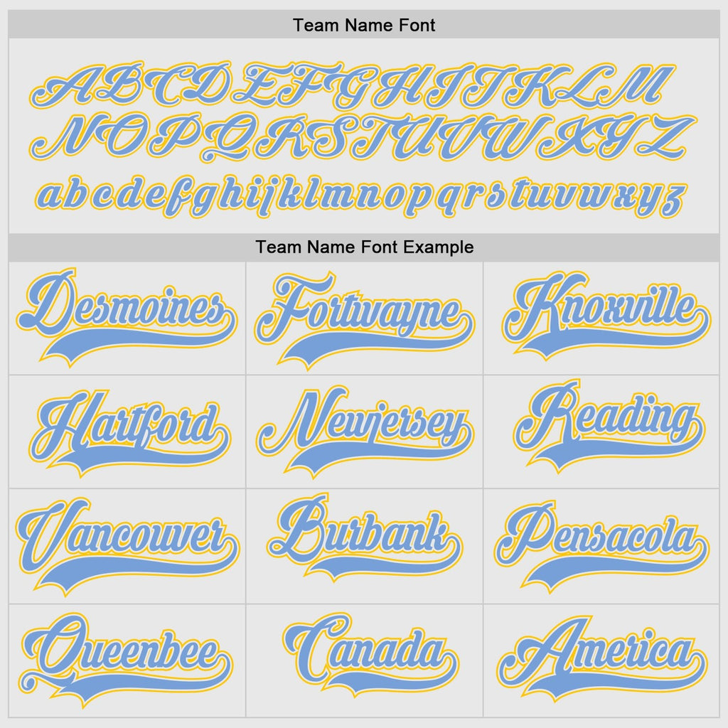 Custom White Light Blue-Gold Hockey Jersey photo 3