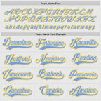Custom White Light Blue-Gold Hockey Jersey photo 3