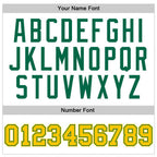 Custom White Gold-Kelly Green Authentic Throwback Basketball Jersey photo 2