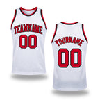 Custom White Red-Black Authentic Throwback Basketball Jersey