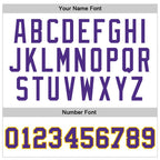 Custom White Purple-Gold Authentic Throwback Basketball Jersey photo 2