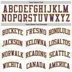 Custom White Purple-Gold Authentic Throwback Basketball Jersey photo 3