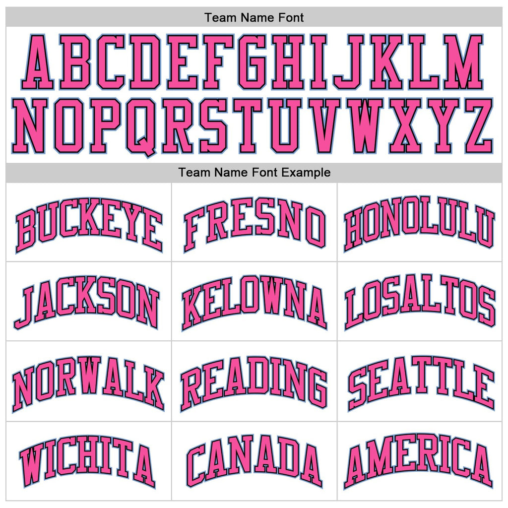 Custom White Light Blue-Pink Authentic Throwback Basketball Jersey photo 2