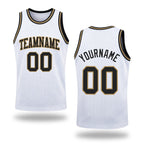 Custom White Black-Old Gold Authentic Throwback Basketball Jersey