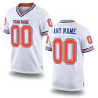 Custom White Orange-Royal Mesh Authentic Throwback Football Jersey