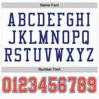 Custom White Orange-Royal Mesh Authentic Throwback Football Jersey photo 2
