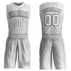 Custom White White-Black Round Neck Sublimation Basketball Uniform Jersey