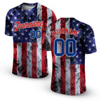 Custom White Royal-Red 3D American Flag Performance T-Shirt