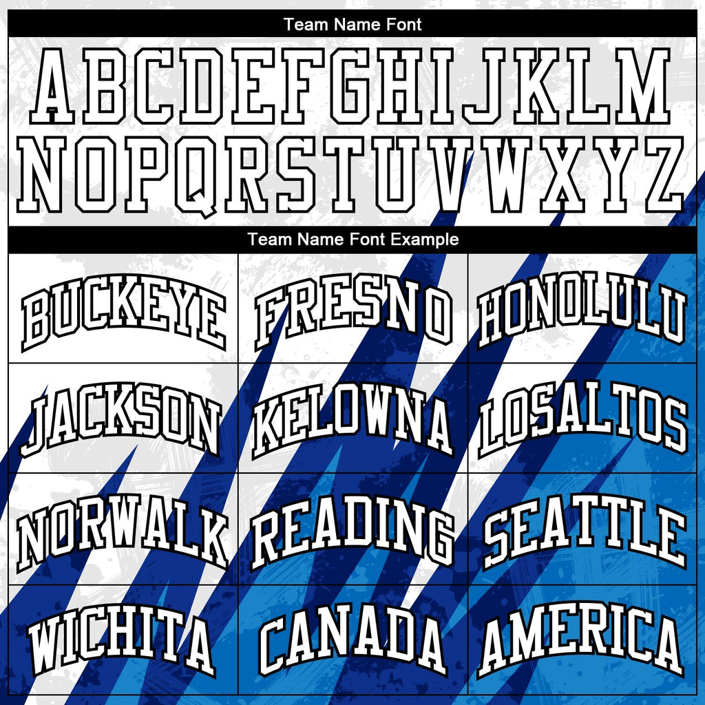 Custom White White-Royal Round Neck Sublimation Basketball Uniform Jersey photo 3