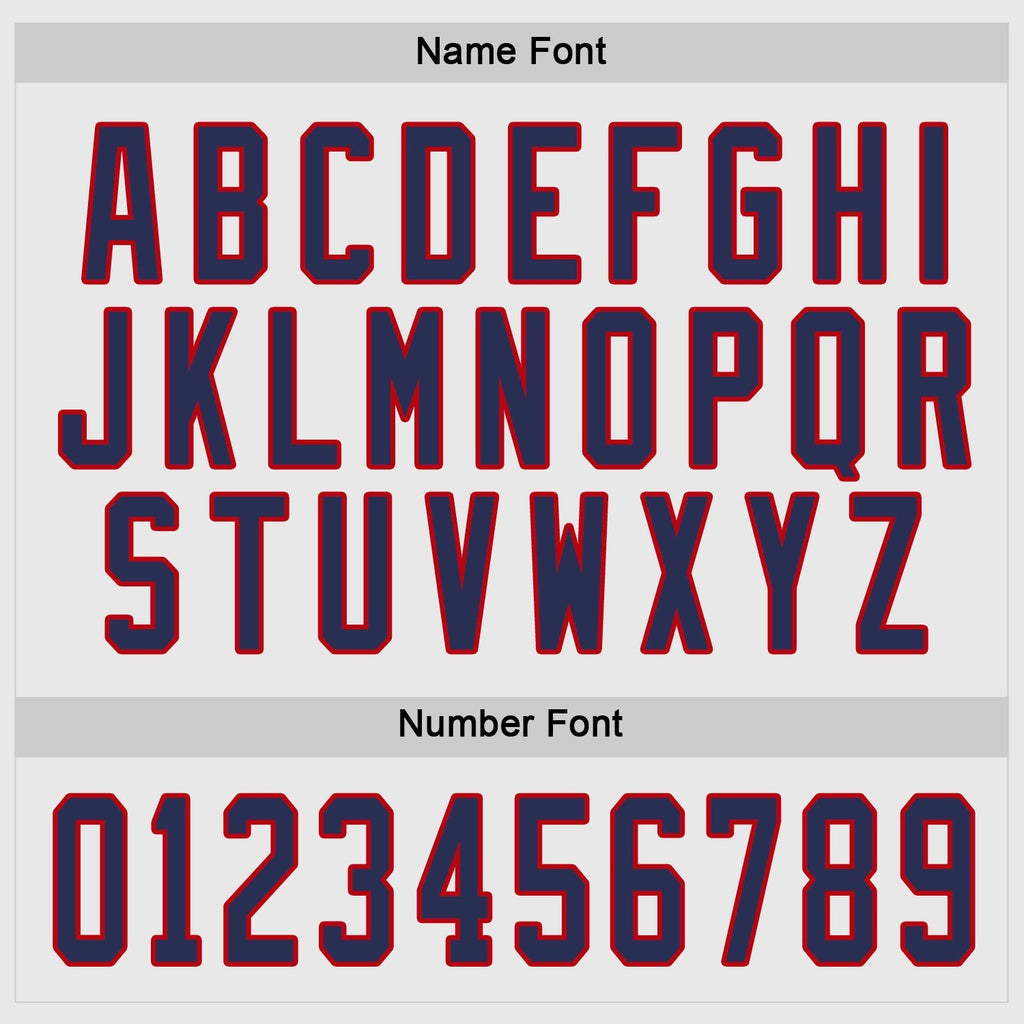 Custom White Navy-Red Hockey Jersey photo 3