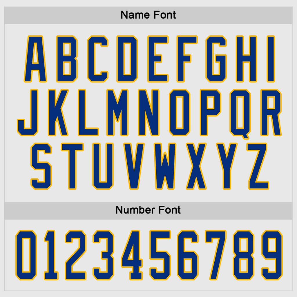 Custom White Royal-Gold Hockey Jersey photo 3