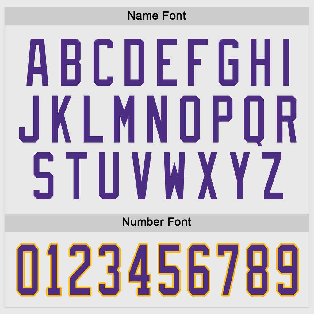 Custom White Purple-Gold Hockey Jersey photo 3