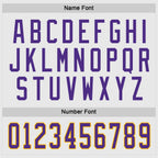 Custom White Purple-Gold Hockey Jersey photo 3