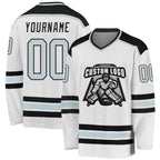 Custom White Silver-Black Hockey Jersey photo 1