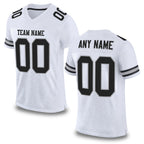 Custom White Black-Gray Mesh Authentic Football Jersey