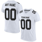Custom White Black-Gray Mesh Authentic Football Jersey photo 1