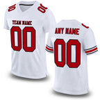 Custom White Red-Black Mesh Authentic Football Jersey