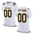 Custom White Black-Gold Mesh Authentic Football Jersey