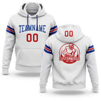 Custom Stitched White Red-Royal Football Pullover Sweatshirt Hoodie