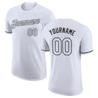 Custom White White-Black Performance T-Shirt