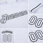 Custom White White-Black Performance T-Shirt detail