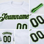 Custom White Black-Neon Green Performance T-Shirt detail
