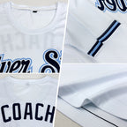 Custom White Navy-Powder Blue Performance T-Shirt photo 2
