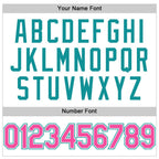 Custom White Pink-Teal Performance T-Shirt photo 3