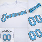 Custom White Light Blue-Steel Gray Performance T-Shirt detail