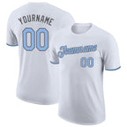Custom White Light Blue-Steel Gray Performance T-Shirt photo 1