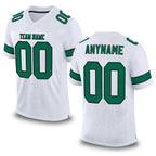 Custom White Kelly Green-Black Mesh Authentic Football Jersey