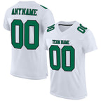 Custom White Kelly Green-Black Mesh Authentic Football Jersey photo 1