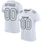 Custom White Silver-Black Mesh Authentic Football Jersey photo 1