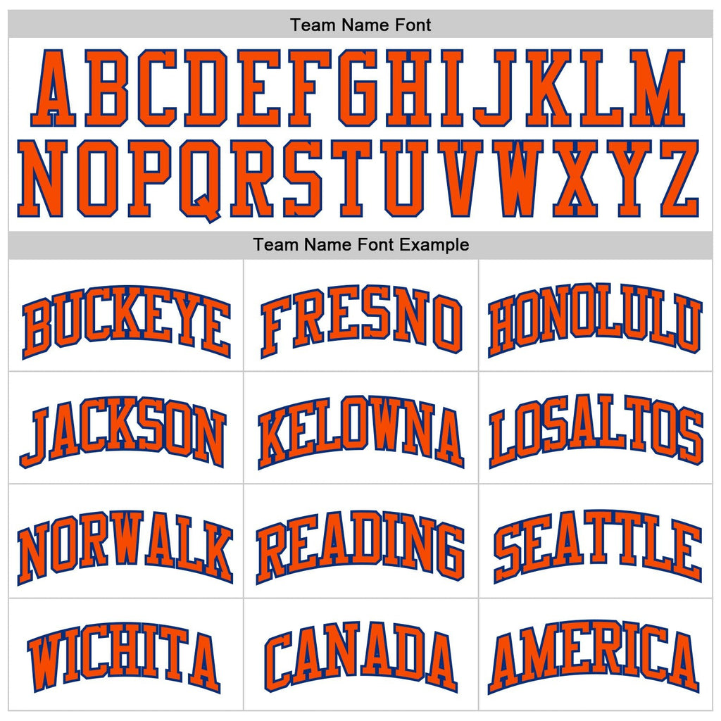 Custom White Orange-Royal Authentic Throwback Basketball Jersey photo 2