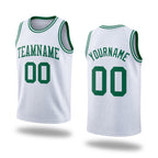 Custom White Kelly Green Authentic Throwback Basketball Jersey